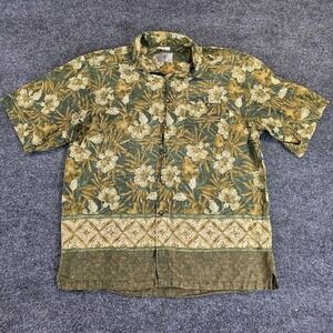 Vintage The Territory Ahead Floral & Geometric Hawaiian Shirt XL Green Hong Kong